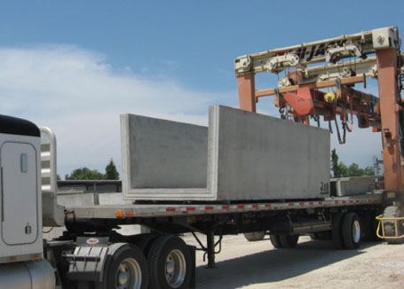 precast concrete trench on truck